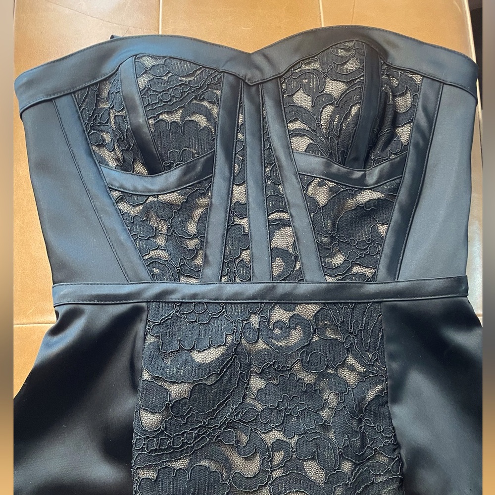 Black corset- Lace and Silk - Size S